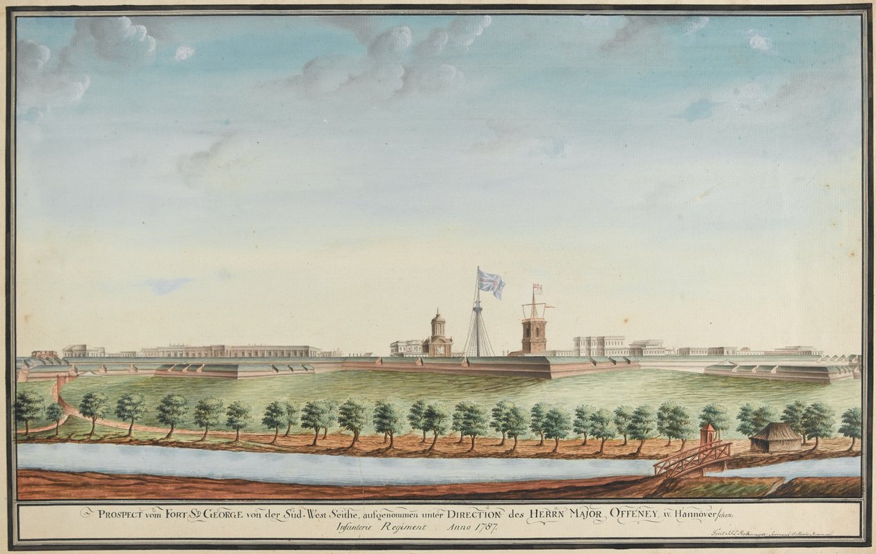 Aussicht vom Fort St. George von Johann Jacob Ludewig Rothmeyer