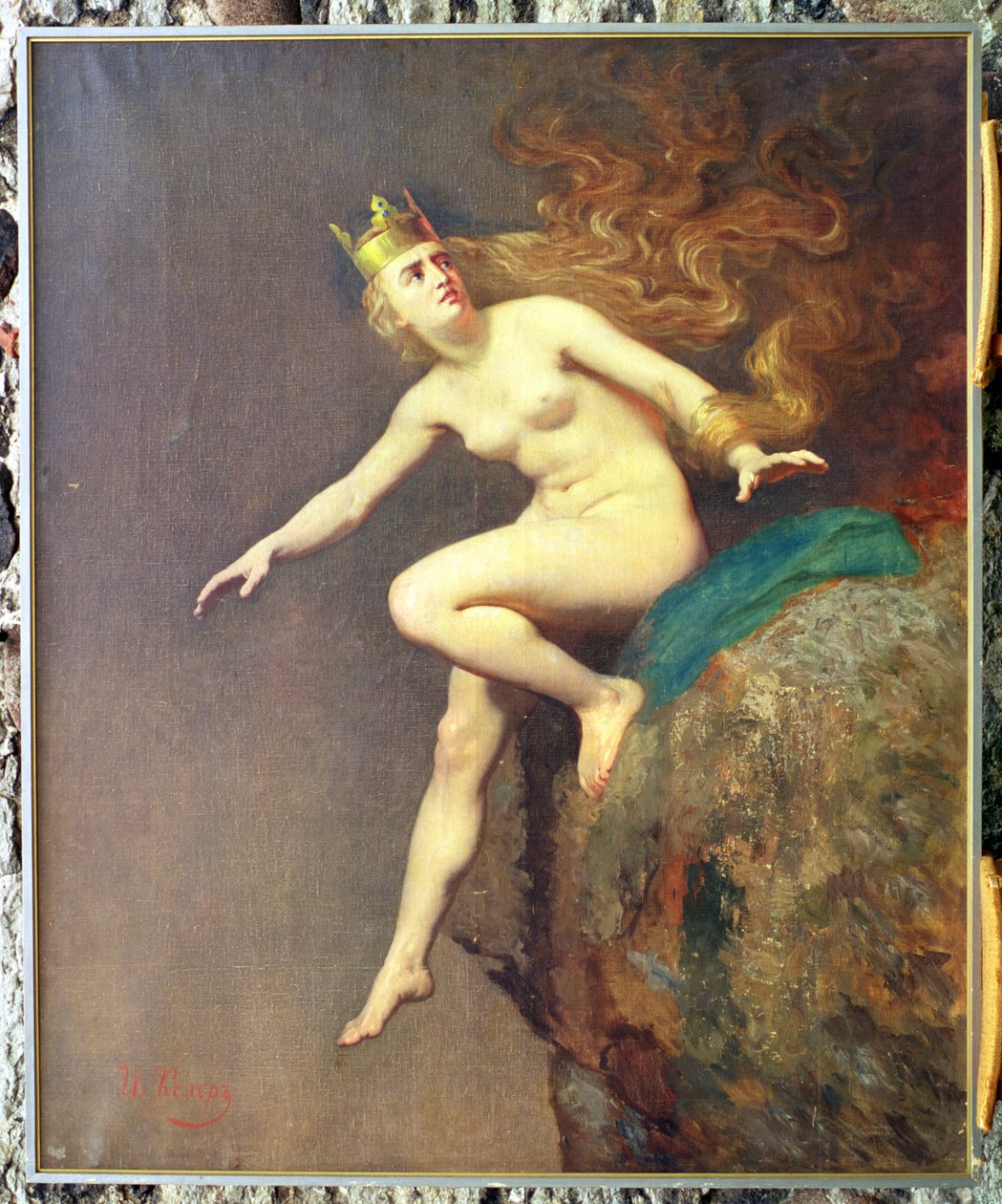 Lorelei, eine Studie für das Gemälde Der Fluch der Lorelei durch die Mönche, 1887 von Johann Koler