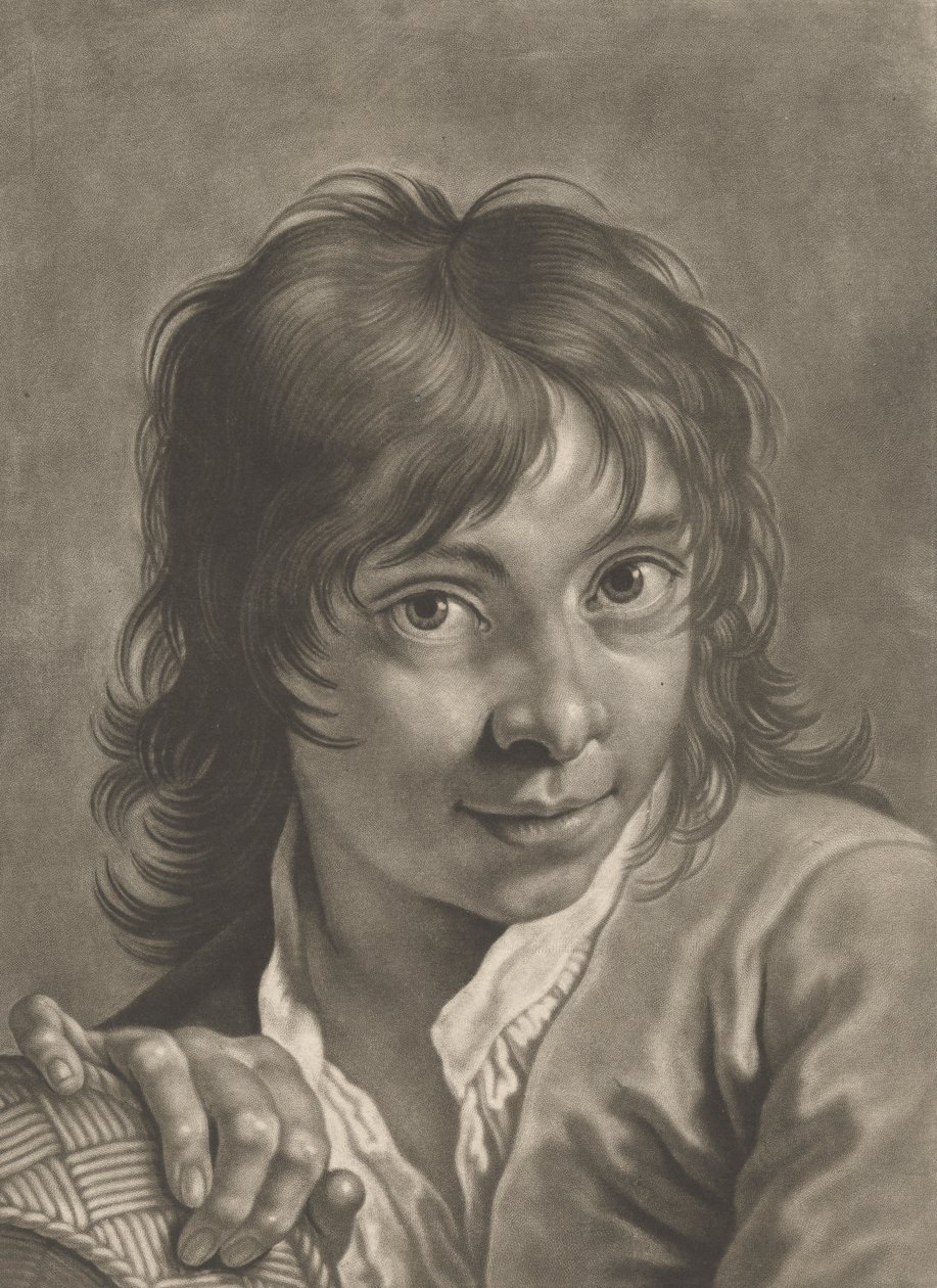 Porträt eines Jungen mit einem Korb von Johann Lorenz Haid