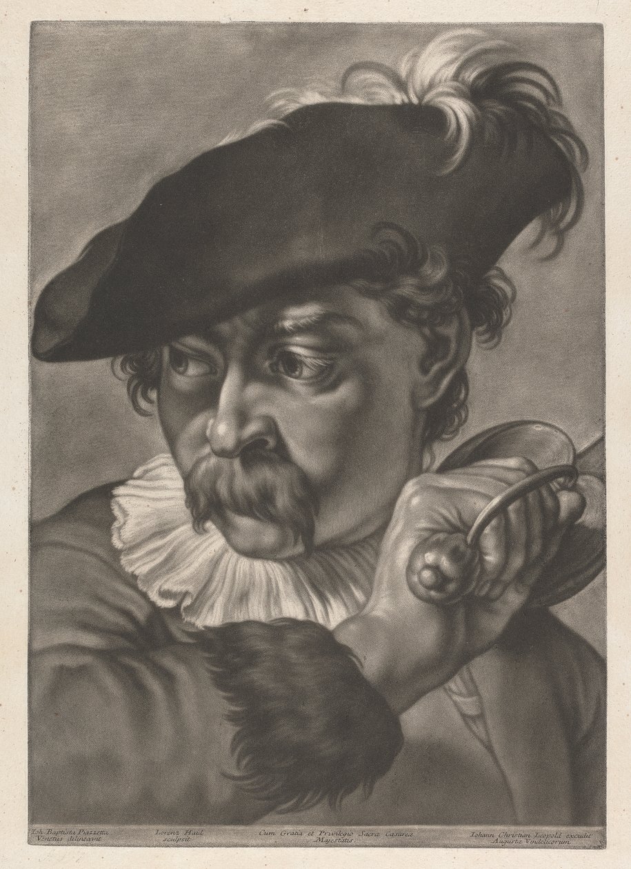 Porträt eines Mannes mit einem Schwert von Johann Lorenz Haid