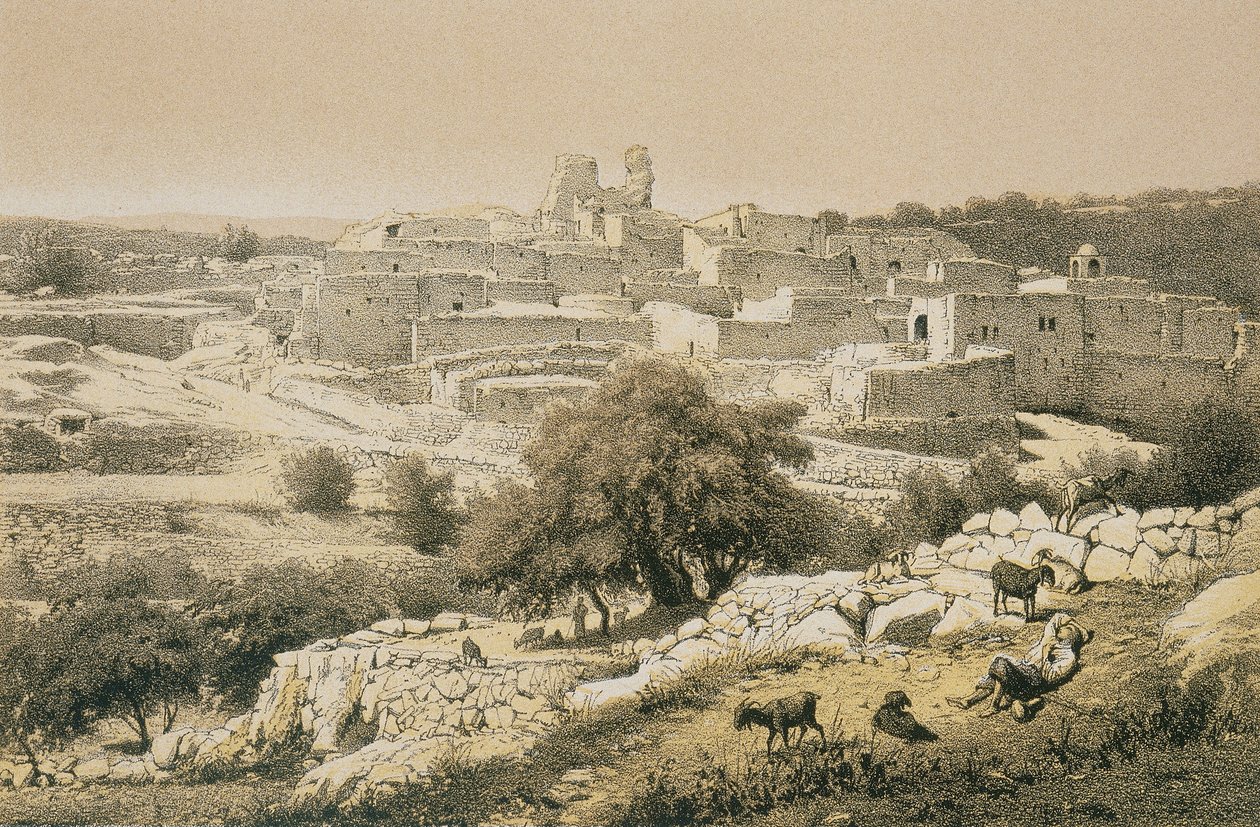 Bethanien. Radierung von Bernatz et alii - Steinkopk J.F. Editore von Johann Martin Bernatz
