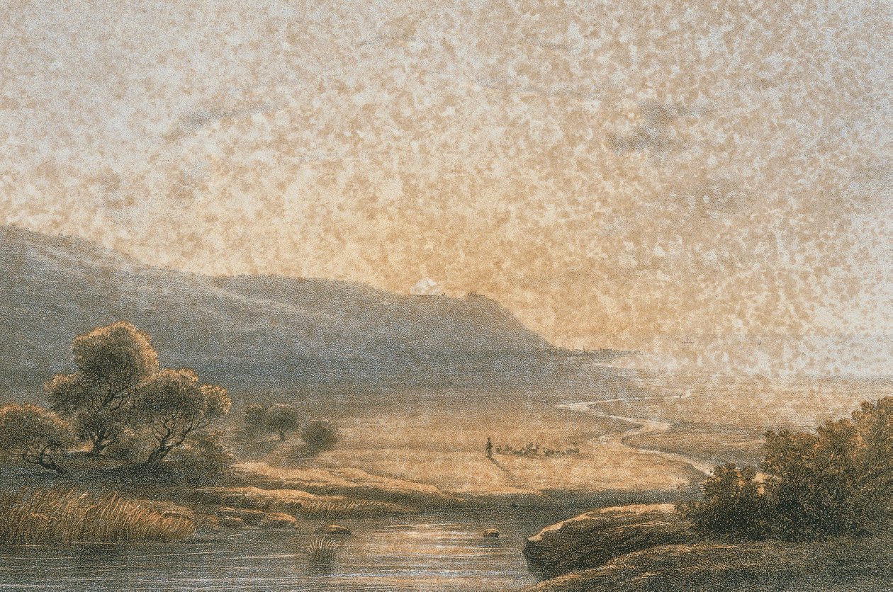 Berg Karmel in einer Radierung von Bernatz et alii - Eisenblätter, R. Editore von Johann Martin Bernatz