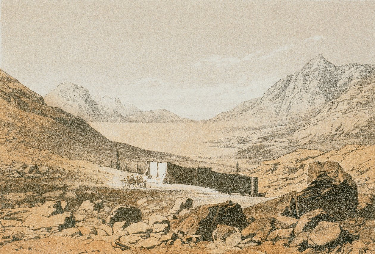 Das Tal von Bostan. Radierung von Bernatz et alii - Steinkopk J.F. Editore von Johann Martin Bernatz