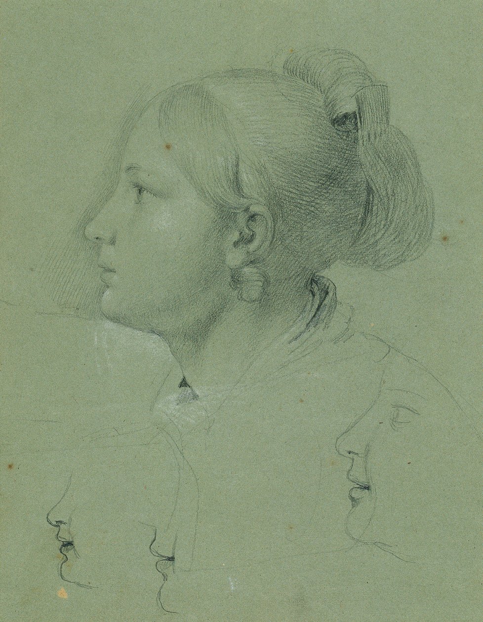 Kopf eines Mädchens (Studie zur "Heimkehr des Landwehrmannes", 1817) von Johann Peter Krafft