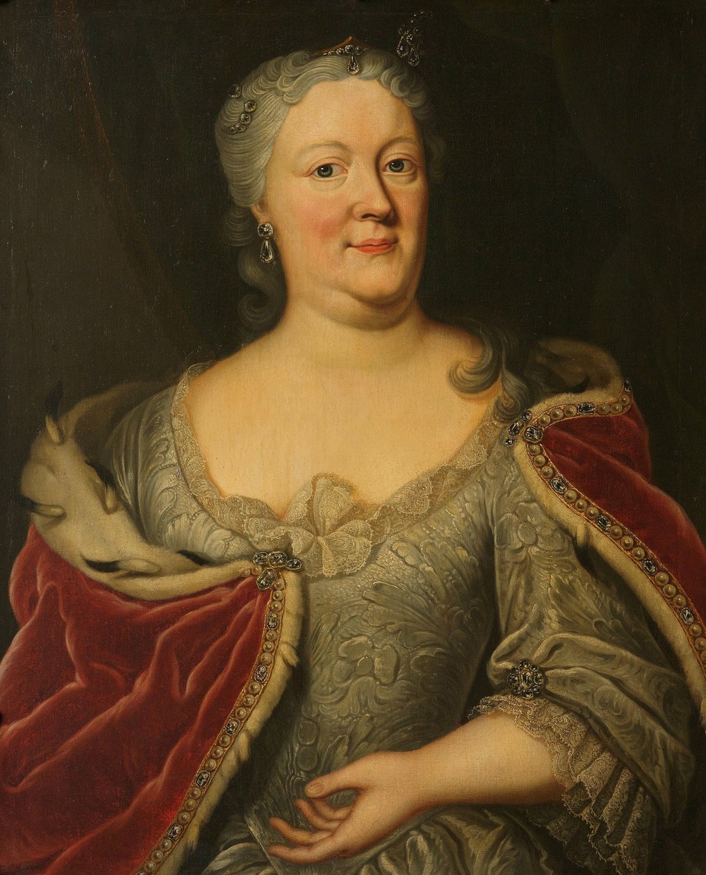 Porträt von Maria Louisa von Hessen-Kassel, genannt Maaike-Meu. Witwe des Statthalters von Friesland John Willem Friso, Prinz von Oranien-Nassau von Johann Philipp Behr