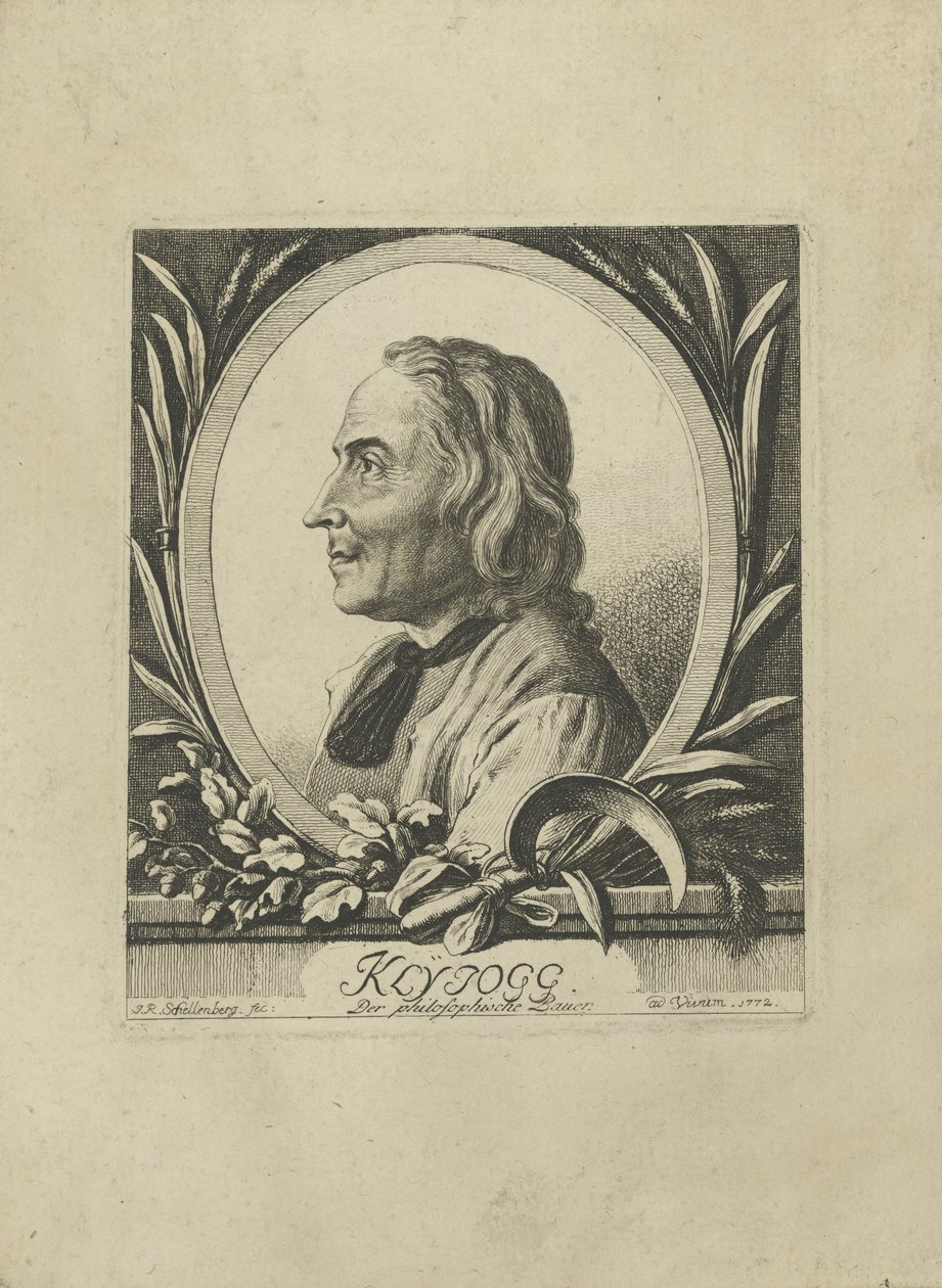 Porträt von Jakob Kleinjogg Gujer von Johann Rudolf Schellenberg
