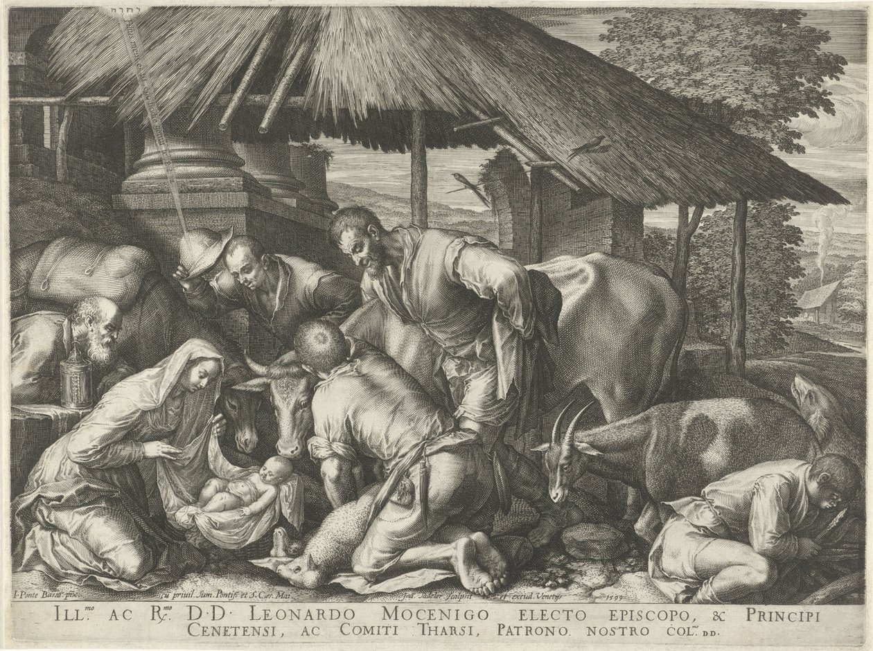 Anbetung der Hirten mit schlafenden Hirtenjungen von Johann Sadeler (I)