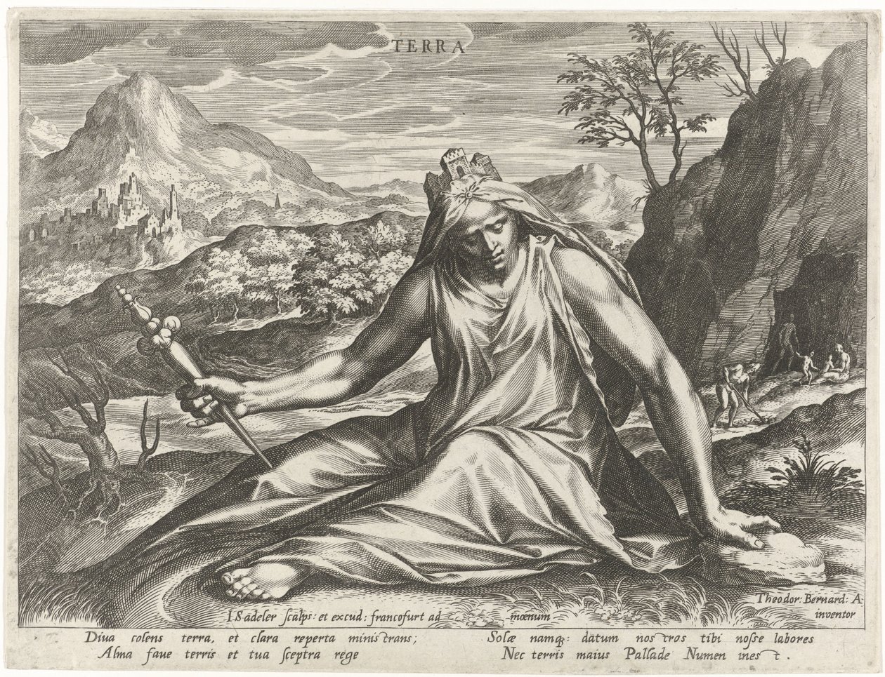 Erde personifiziert durch die Göttin Kybele von Johann Sadeler (I)