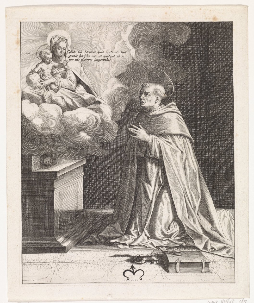 Heiliger Hyazinth betet Maria mit dem Christuskind an von Johann Sadeler (I)