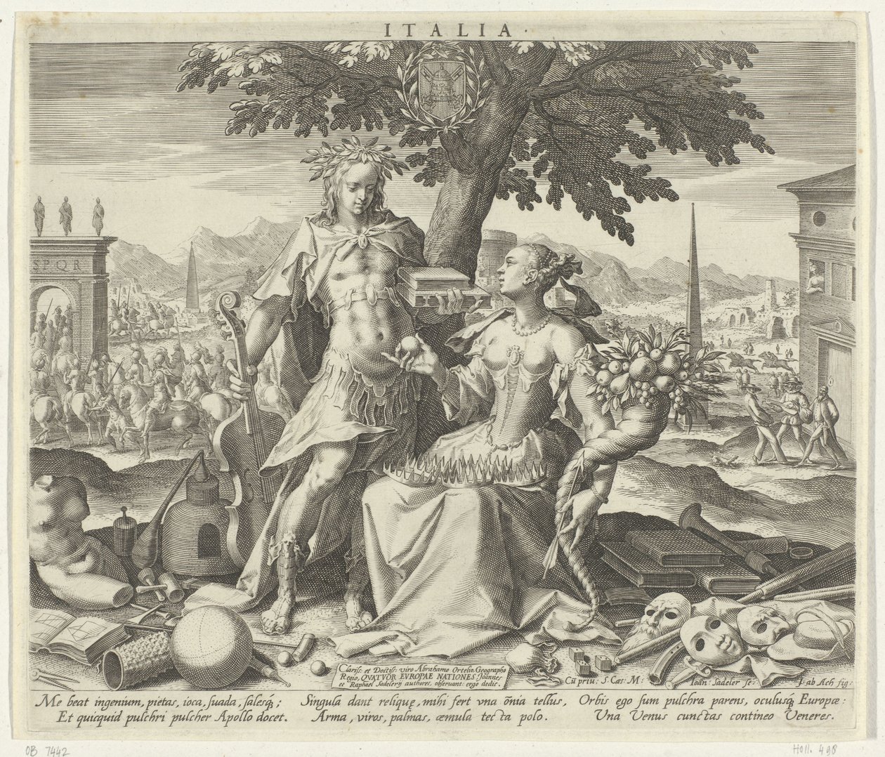 Italien, mit Venus und Apollo von Johann Sadeler (I)
