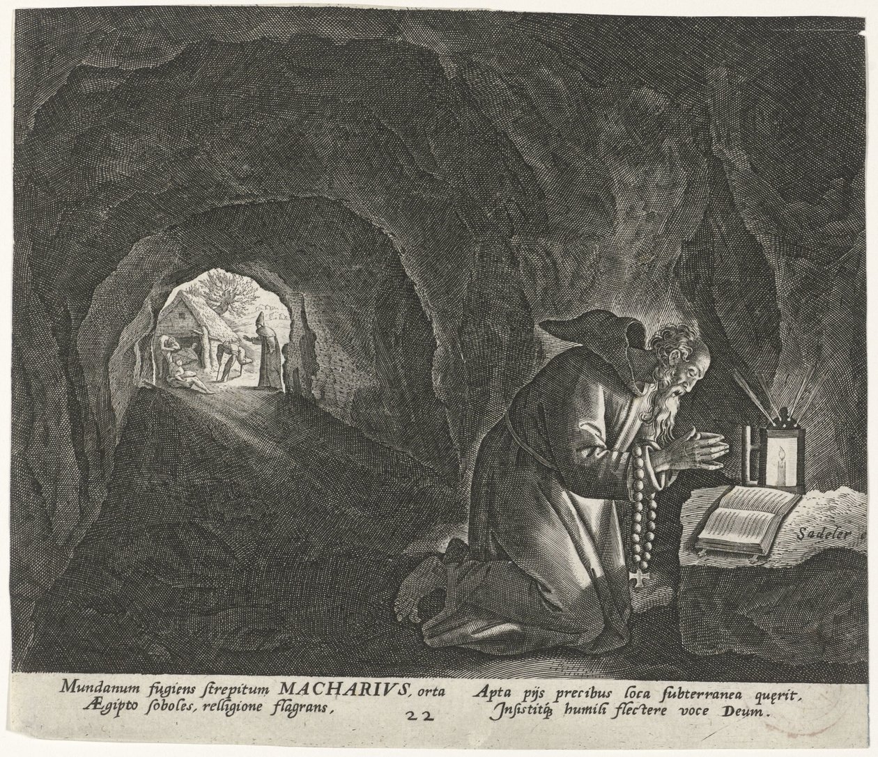 Makarios von Ägypten als Einsiedler von Johann Sadeler (I)