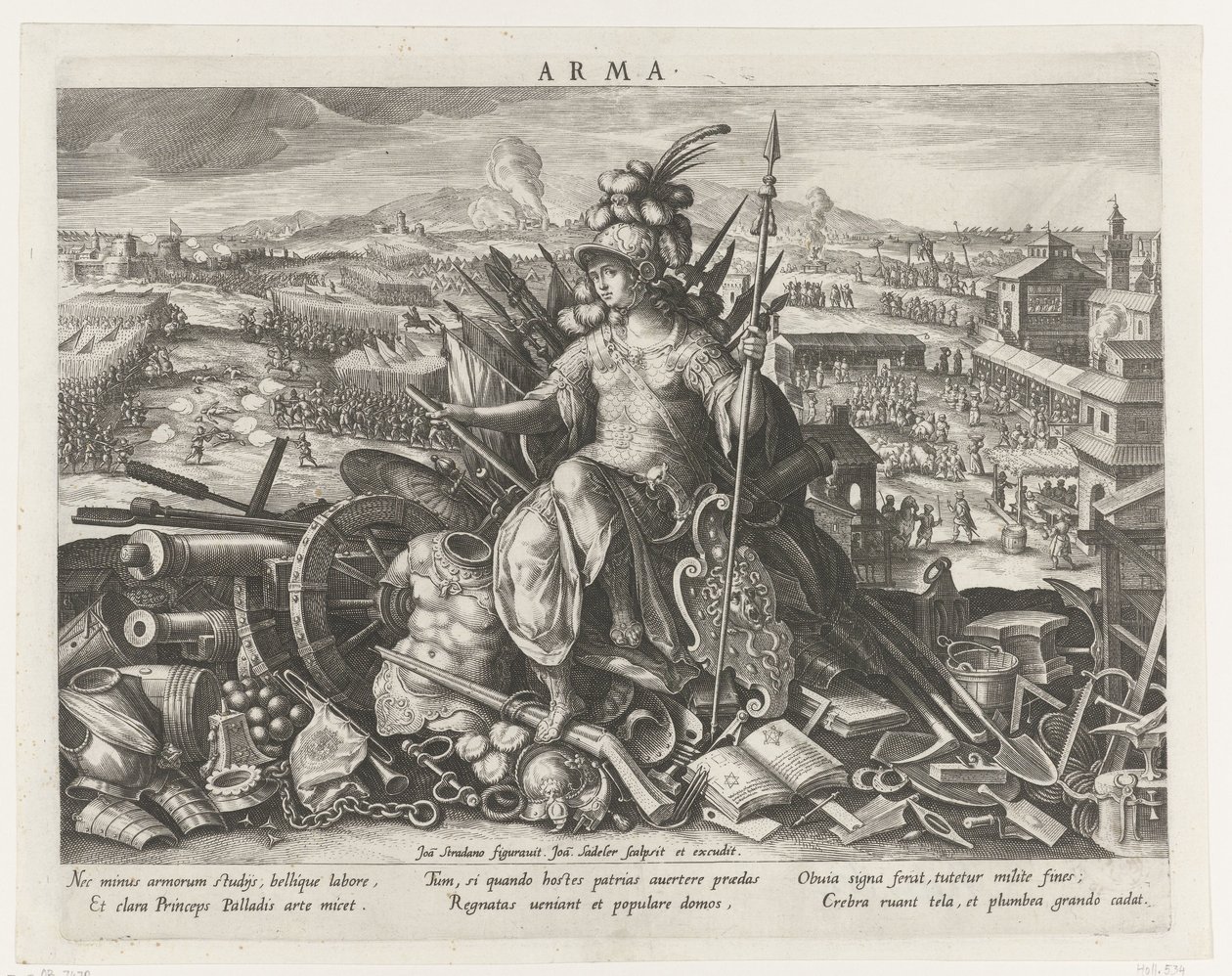 Minerva als Schutzpatronin der Kriegskunst von Johann Sadeler (I)