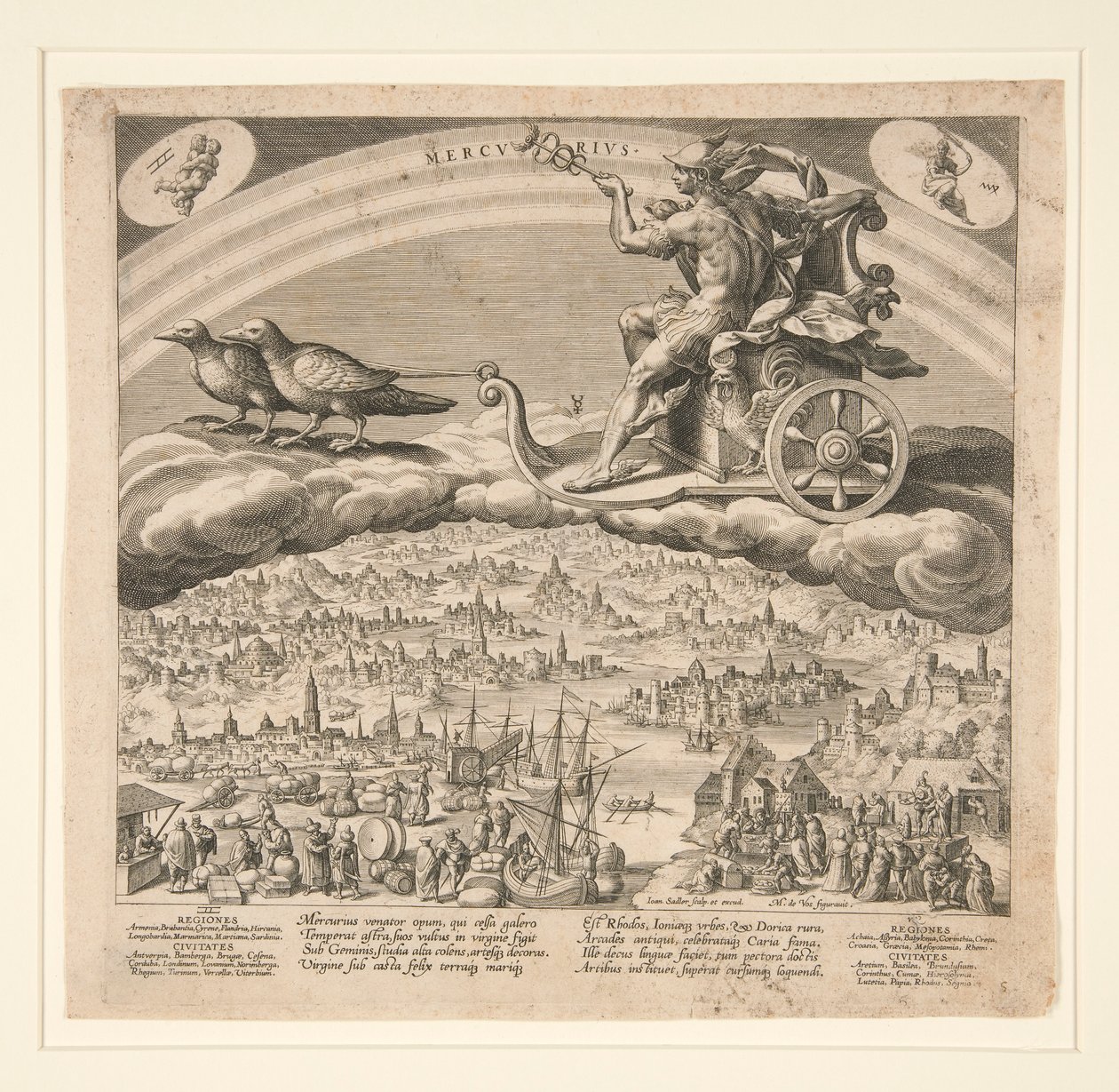 Merkur, aus einer Serie der sieben Planeten von Johann Sadeler I