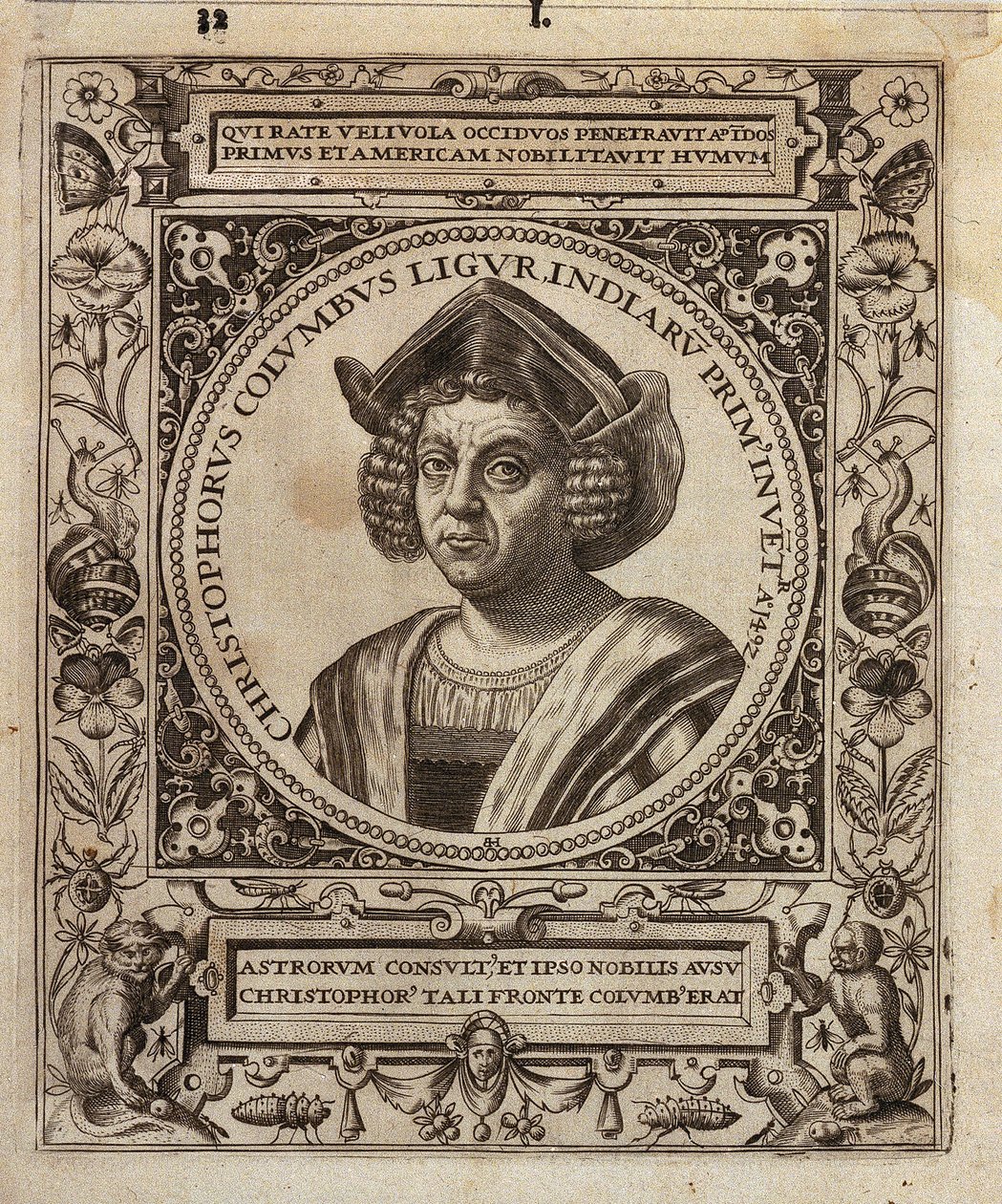 Porträt von Christoph Kolumbus von Johann Theodor de Bry