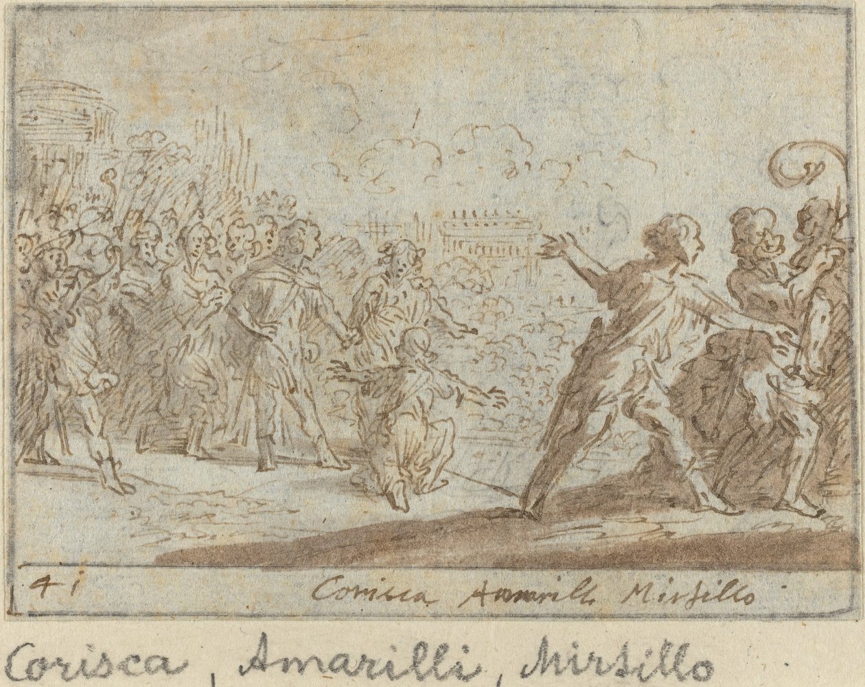 Corisca, Amarilli und Mirtillo, 1640 von Johann Wilhelm Baur