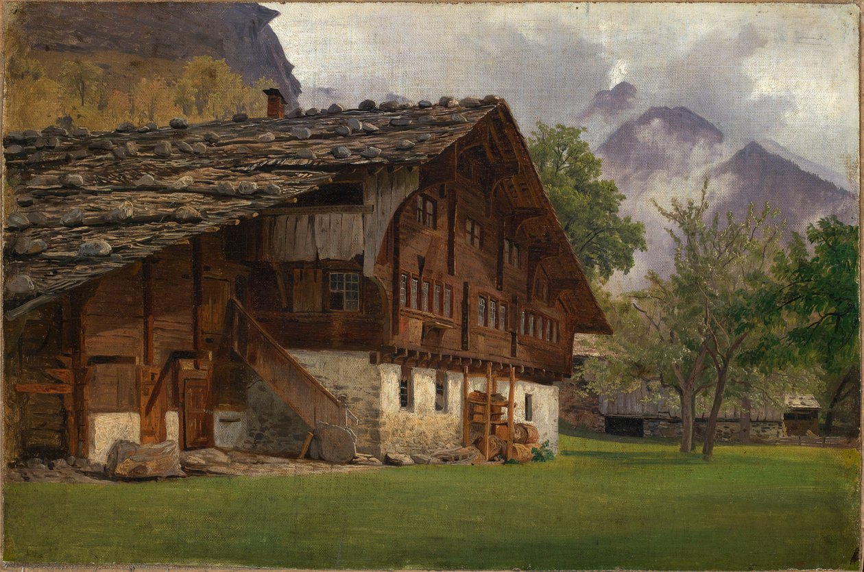 Bauernhaus in den Alpen von Johann Wilhelm Schirmer