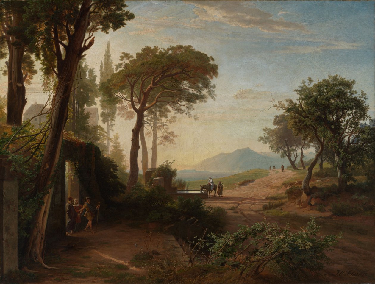Der Morgen, Der Auszug des Wanderers nach Jericho von Johann Wilhelm Schirmer