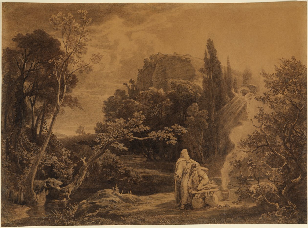 Die Opferung Isaaks (1. Mose 22, 11-12) von Johann Wilhelm Schirmer