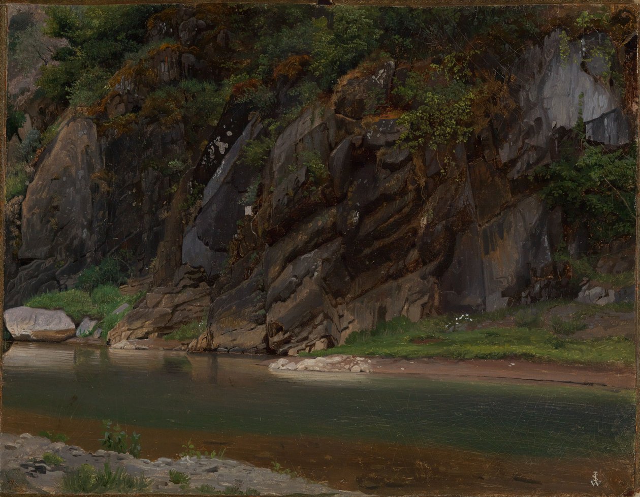 Fluss mit felsigem Ufer von Johann Wilhelm Schirmer