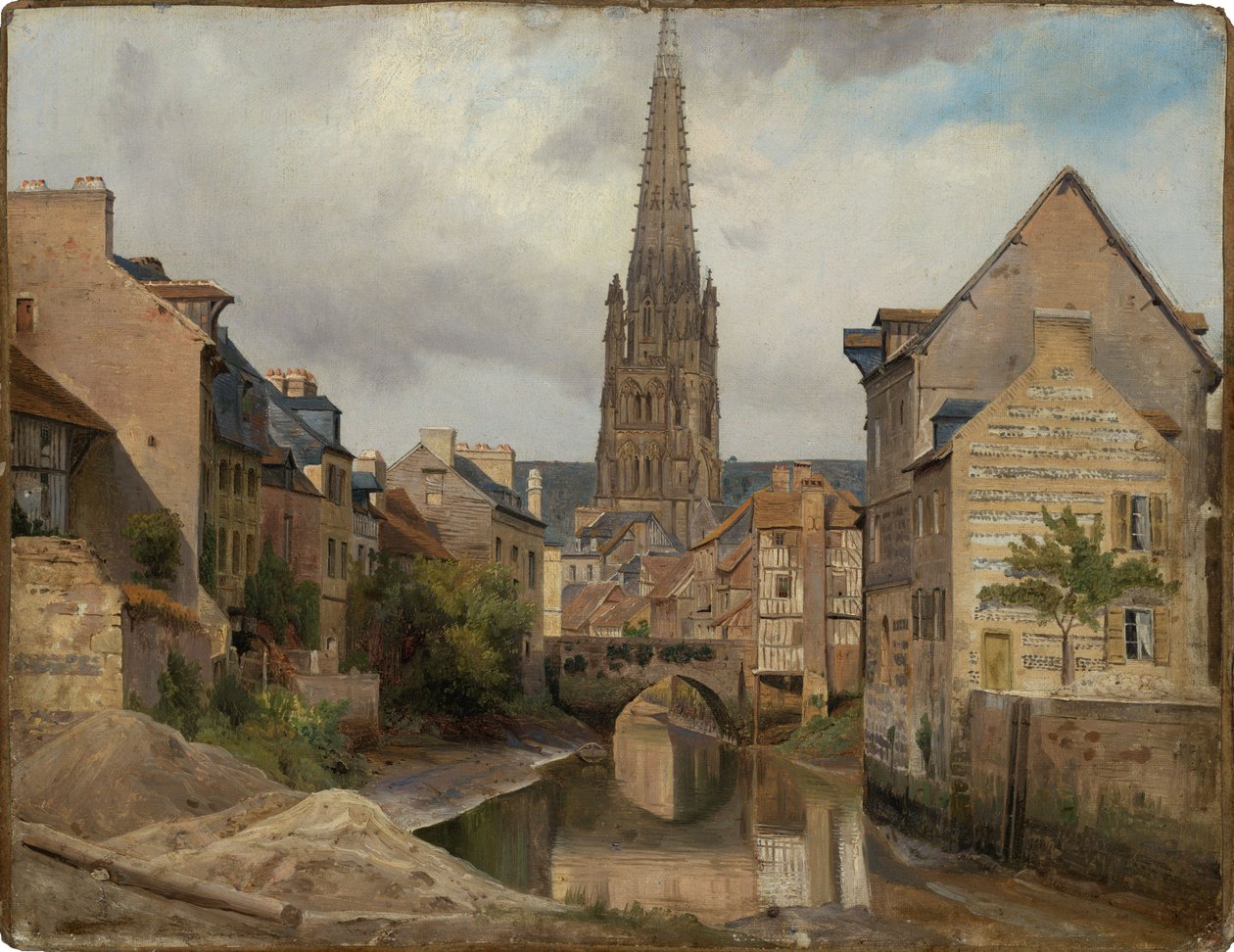 Harfleur bei Le Havre (Blick auf Saint Martin) von Johann Wilhelm Schirmer