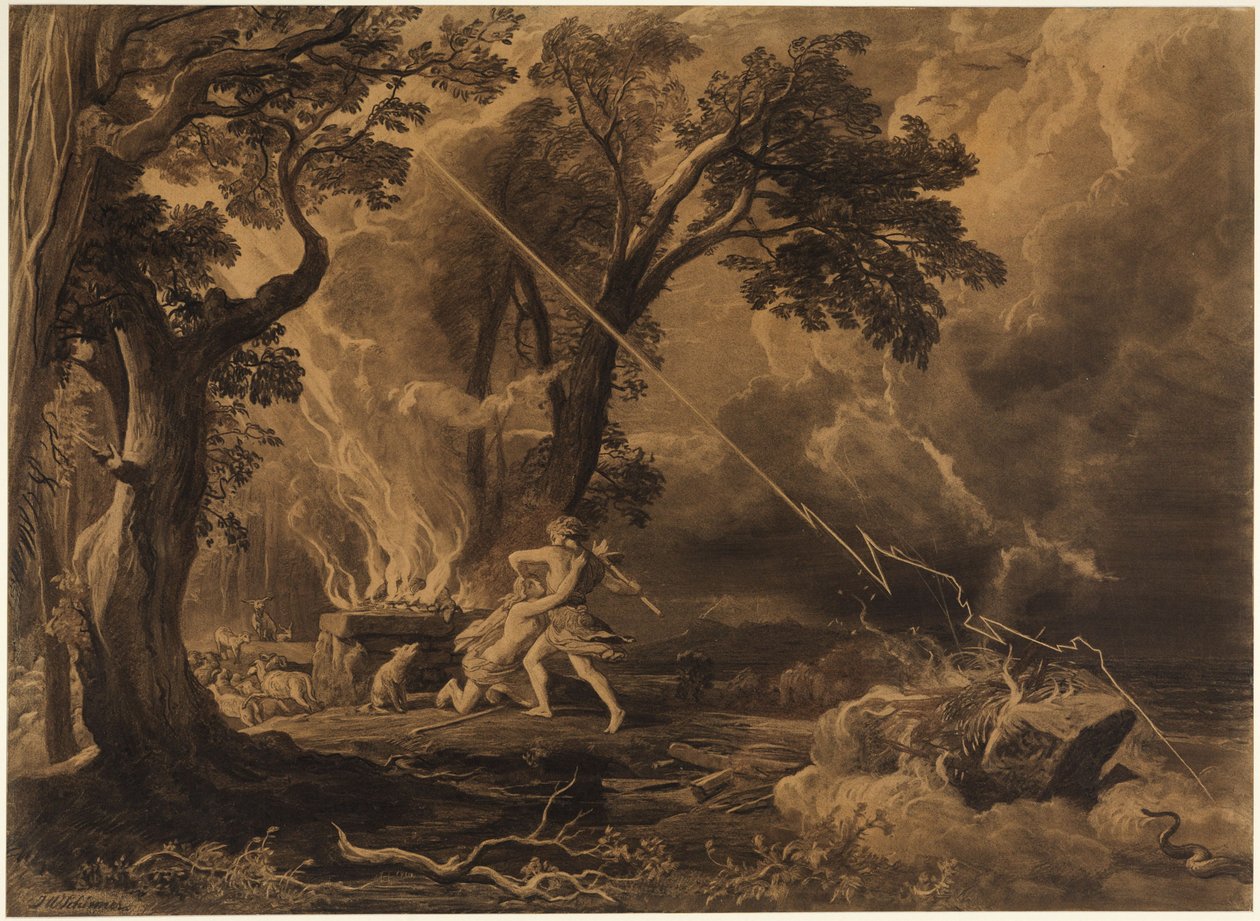 Kain erschlägt Abel (1. Mose 4, 8) von Johann Wilhelm Schirmer
