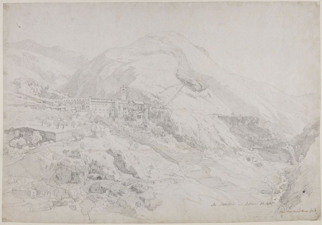 Kloster Sta. Scholastica bei Subiaco von Johann Wilhelm Schirmer