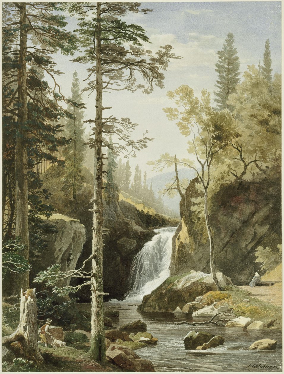 Landschaft mit Gebirgsbach von Johann Wilhelm Schirmer