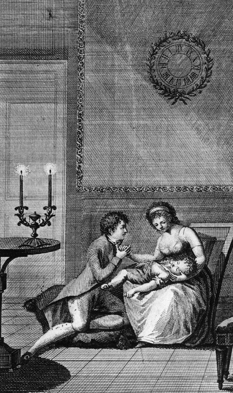 Aurelie wird von Wilhelm Meister getröstet, Illustration für Wilhelm Meisters Lehrjahre von Johann Wolfgang von Goethe