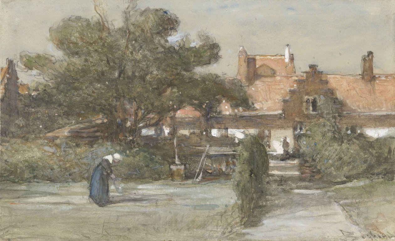 Innenhof des Heilige-Geist-Hofes an der Palviljoensgracht in Den Haag von Johannes Bosboom