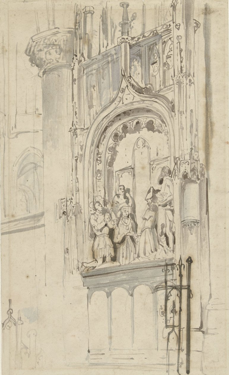 Grabmonument von Engelbrecht I. von Nassau in der Grote Kerk in Breda von Johannes Bosboom