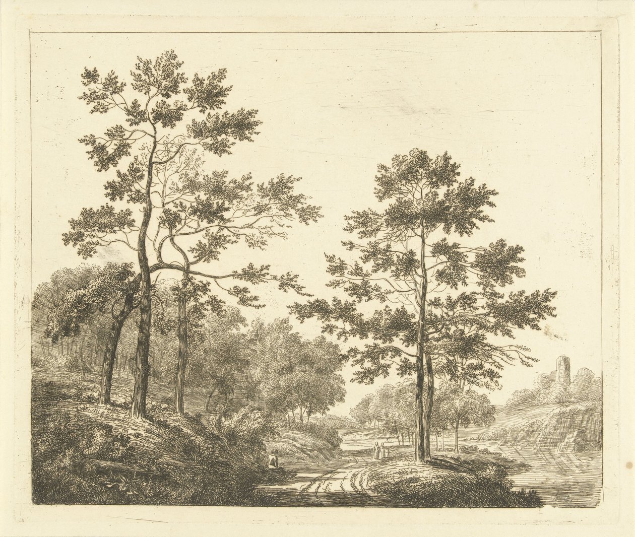 Waldweg in hügeliger Landschaft von Johannes Franciscus Christ