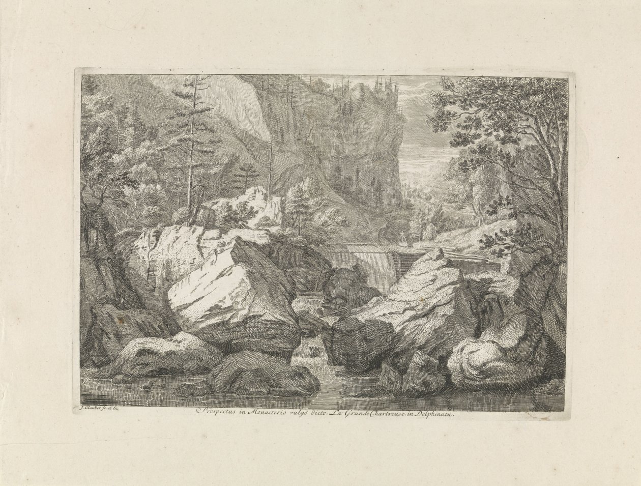Ansicht eines Wasserfalls von Johannes Glauber