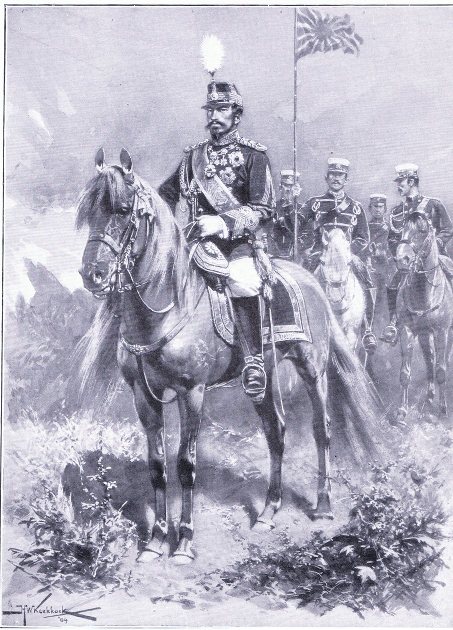 Seine Kaiserliche Majestät: Der Kaiser von Japan, Illustration aus Cassells Geschichte des Russisch-Japanischen Krieges Band 1, ca. 1900 von Johannes Hermann Barend Koekkoek