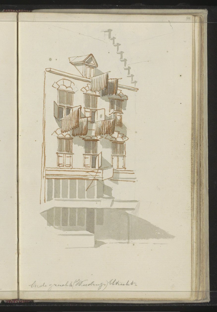 Fassade eines Gebäudes an der Oudegracht in Utrecht von Johannes Huibert Prins