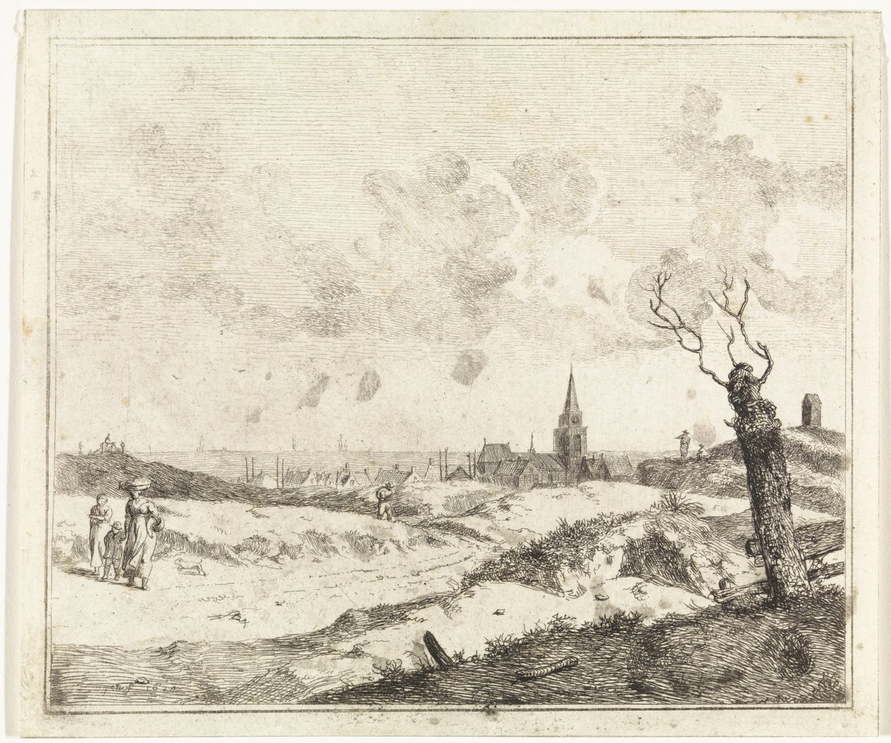 Ansicht eines Dorfes am Meer von Johannes Huibert Prins