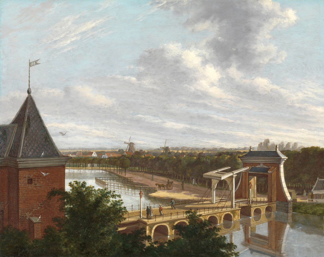 Der Amsterdamer Außenkanal nahe der Leidsepoort vom Theater aus gesehen von Johannes Jelgerhuis