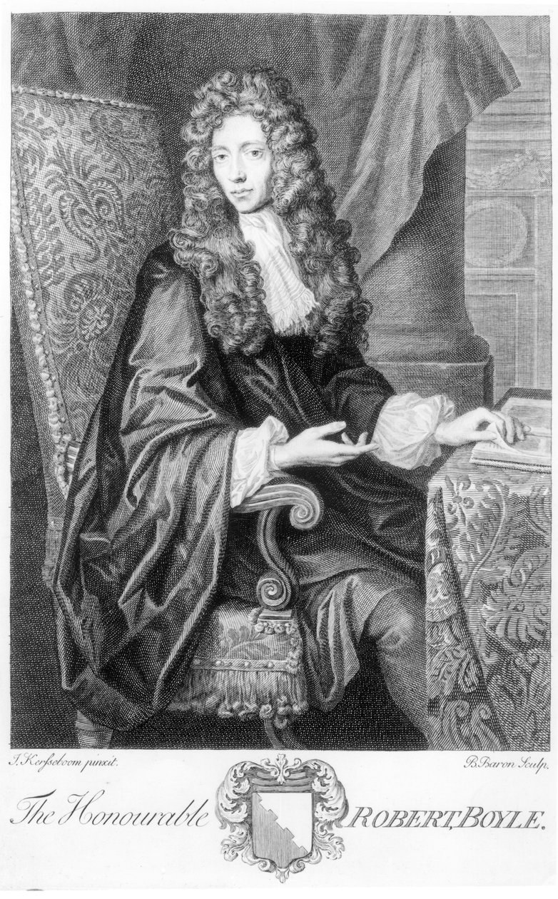 Der ehrenwerte Robert Boyle (1627-91), graviert von B. Baron von Johannes Kerseboom