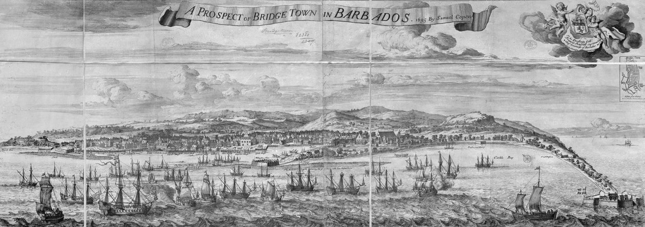 Ein Ausblick auf Bridge Town in Barbados von Johannes Kip