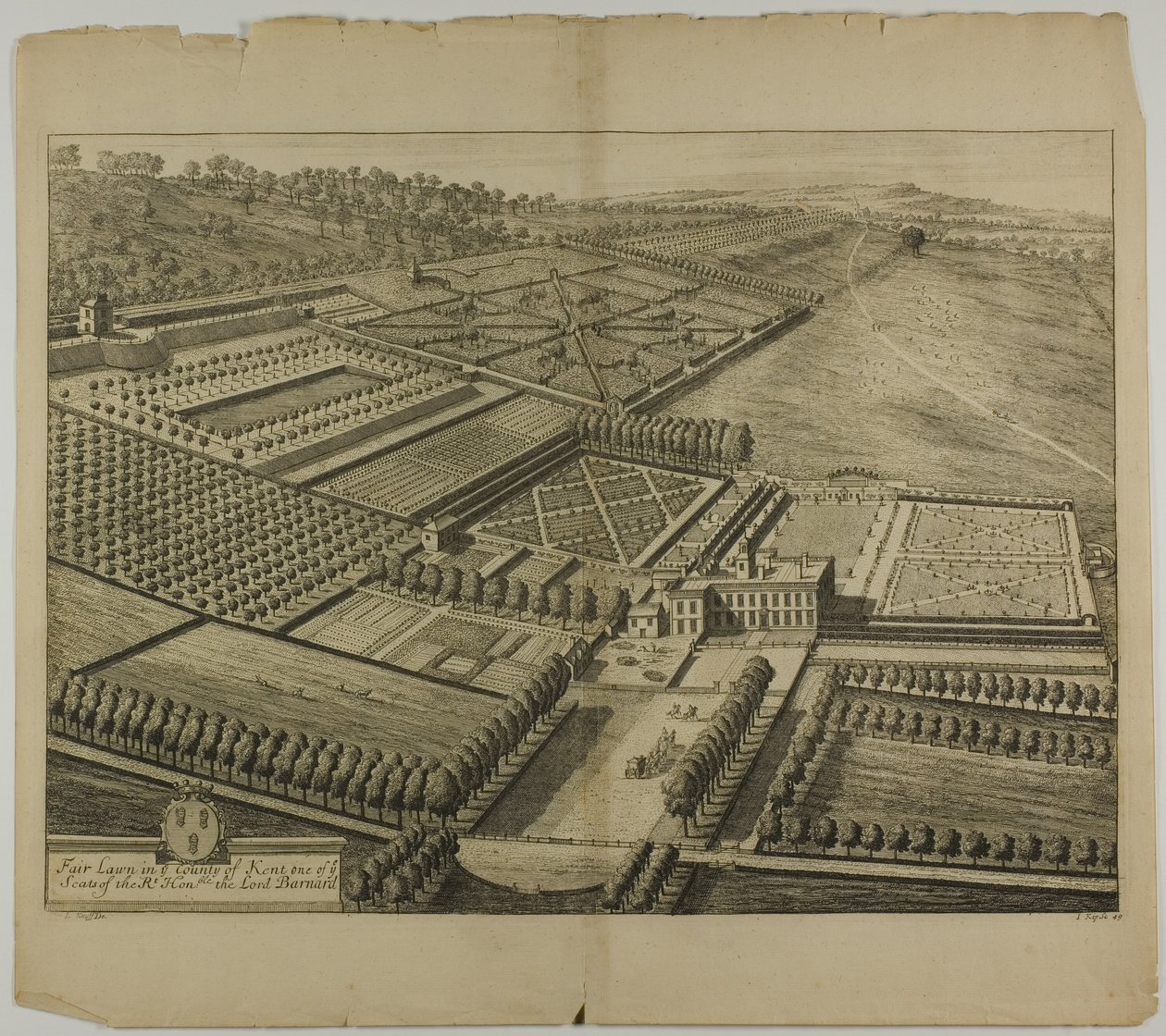 Fair Lawn in der Grafschaft Kent, Tafel 49 aus Britannia Illustrata von Johannes Kip