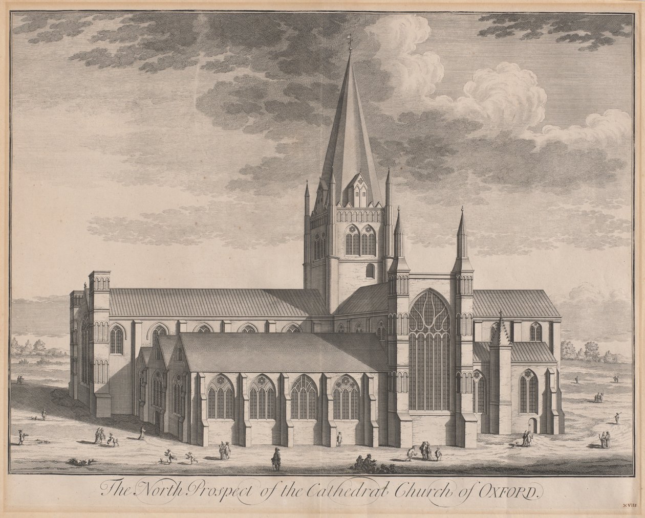 Die Nordansicht der Kathedrale von Oxford von Johannes Kip, after Leendert Knijff