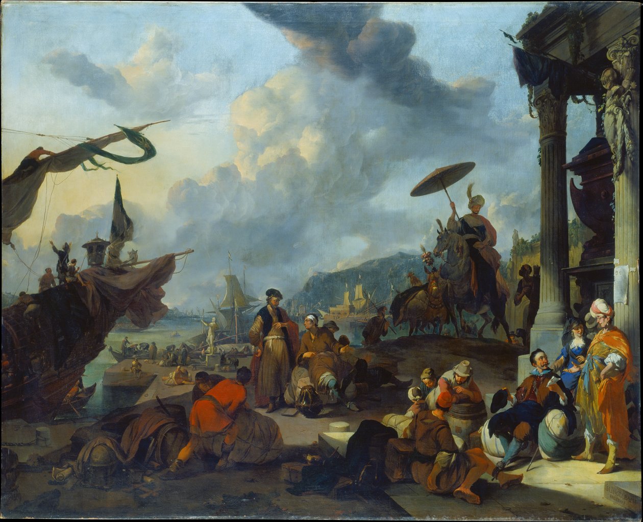 Mittelmeerhafen Szene von Johannes Lingelbach