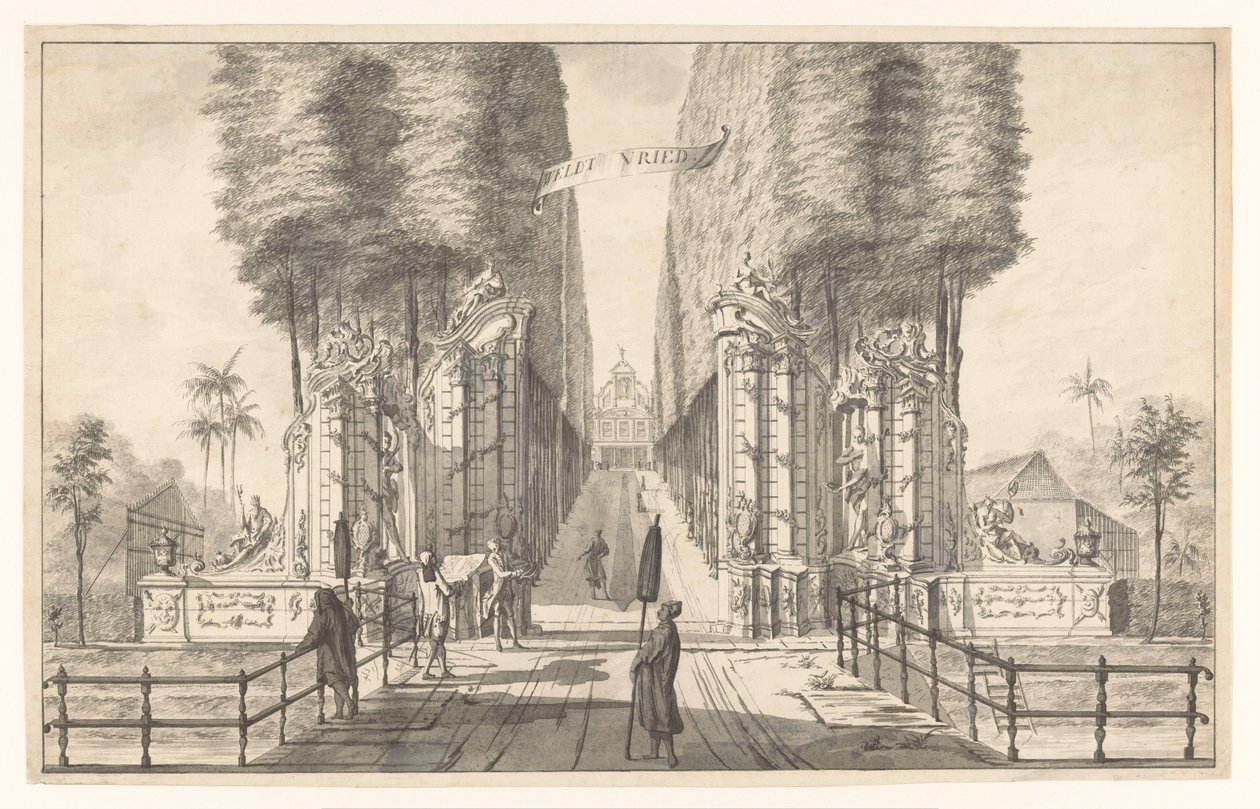 Ansicht des Landhauses Weltevreden in Batavia von Johannes Rach