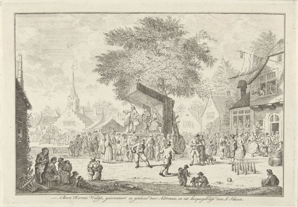 Bauernkirmes im Dorf, ca. 1750 von Johannes Schouten