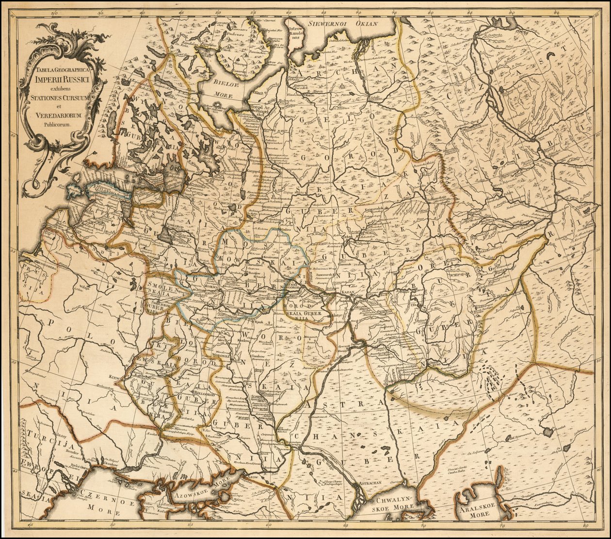 Karte von Russland von 1760 von Johannes Treskot von Johannes Treskot
