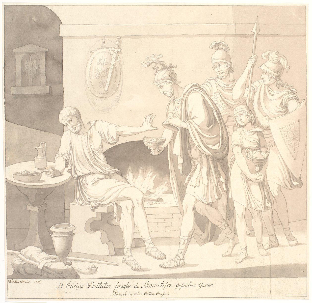 M. Curius Dantatus verachtet die Geschenke der samnitischen Gesandten. Plutarch: in vita. Caton Censoris. von Johannes Wiedewelt