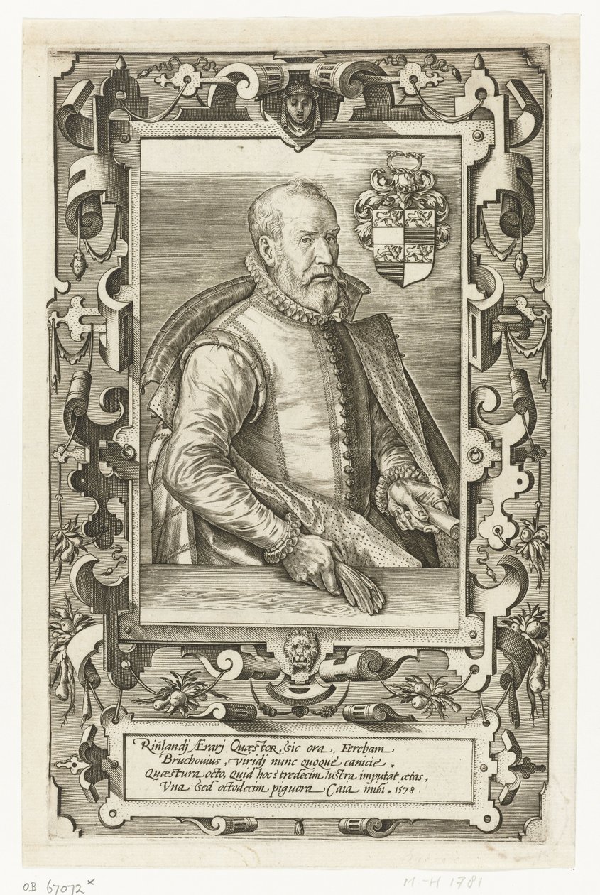 Porträt von Jan van Brouckhoven, Rentmeister von Rijnland von Johannes Wierix (attributed to)