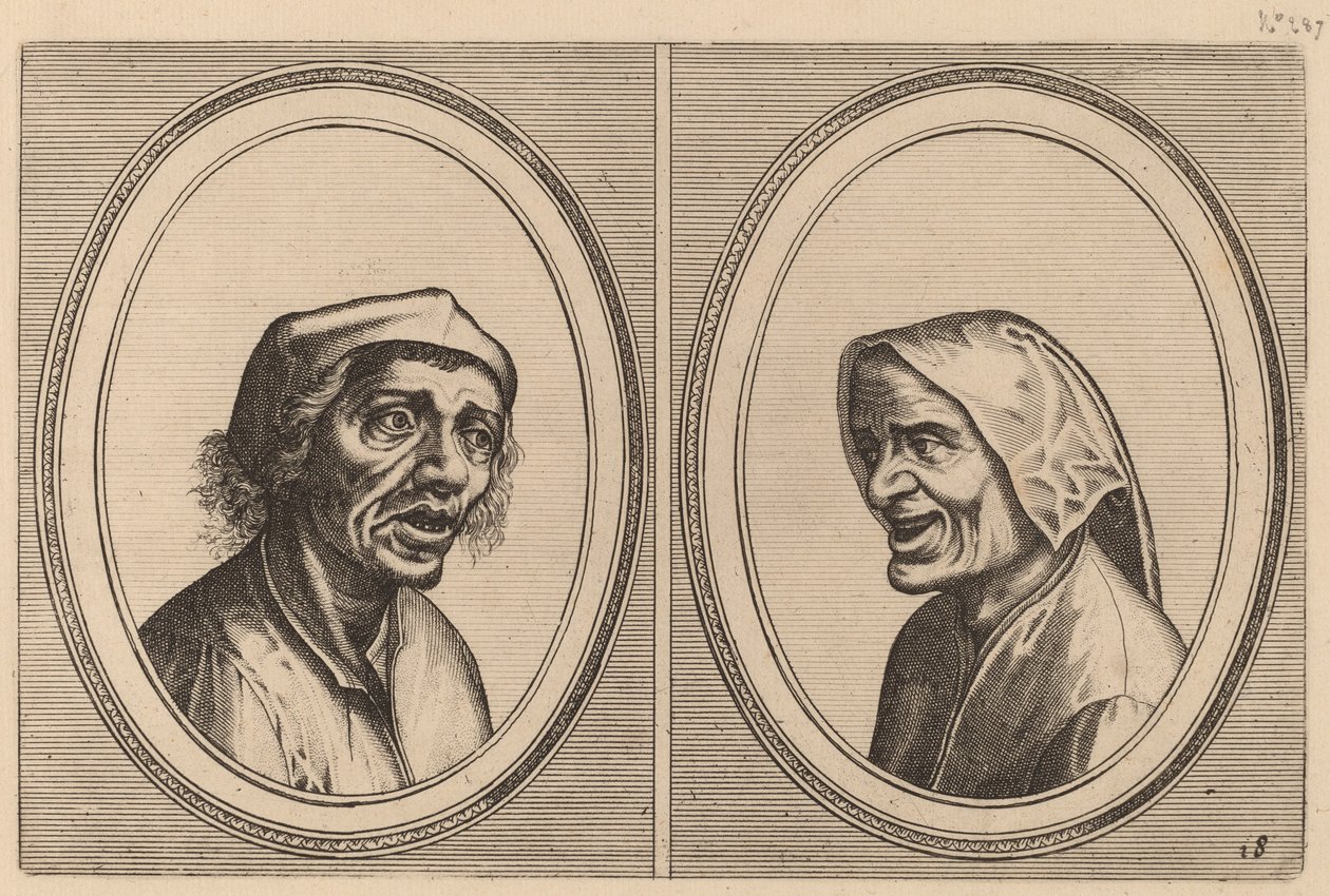 "Goe Geurtjen" und "Kribbighe Babbe" von Johannes and Lucas van Doetechum after Pieter Bruegel the Elder