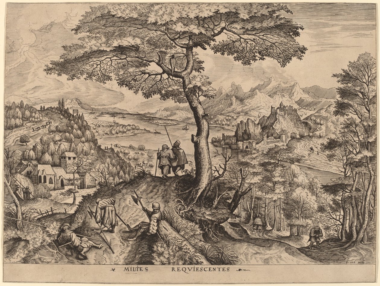 Milites Requiescentes (Soldaten in Ruhe) von Johannes and Lucas van Doetechum after Pieter Bruegel the Elder