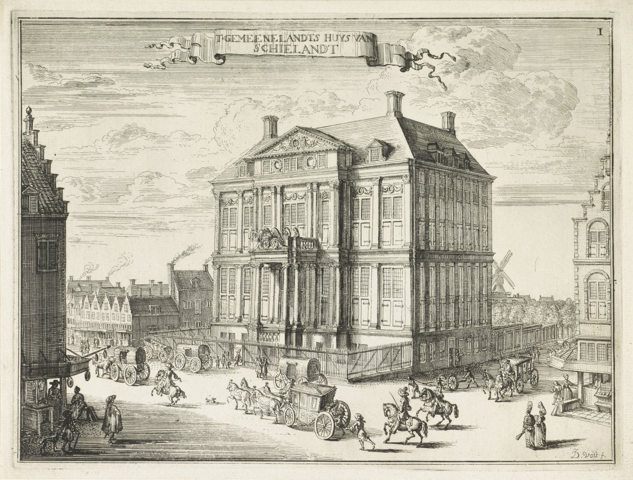 Ansicht des Schielandshuis in Rotterdam von Johannes de Vouw