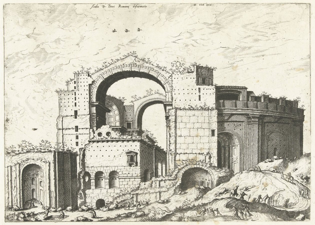 Ansicht des Petersdoms in Rom von Johannes of Lucas van Doetechum (attributed to)
